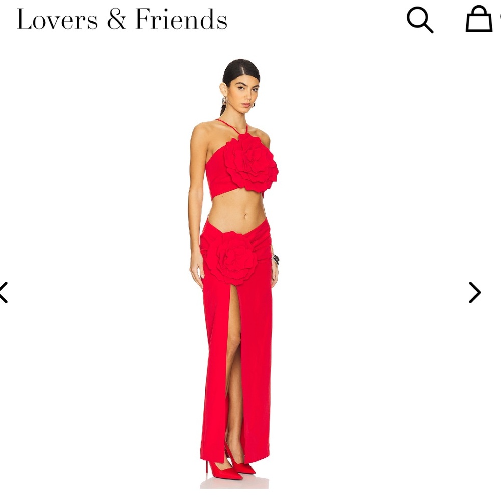 Lovers and Friends Artemis Flower Cut Out Gown in Black Size Large - Picture 15 of 15